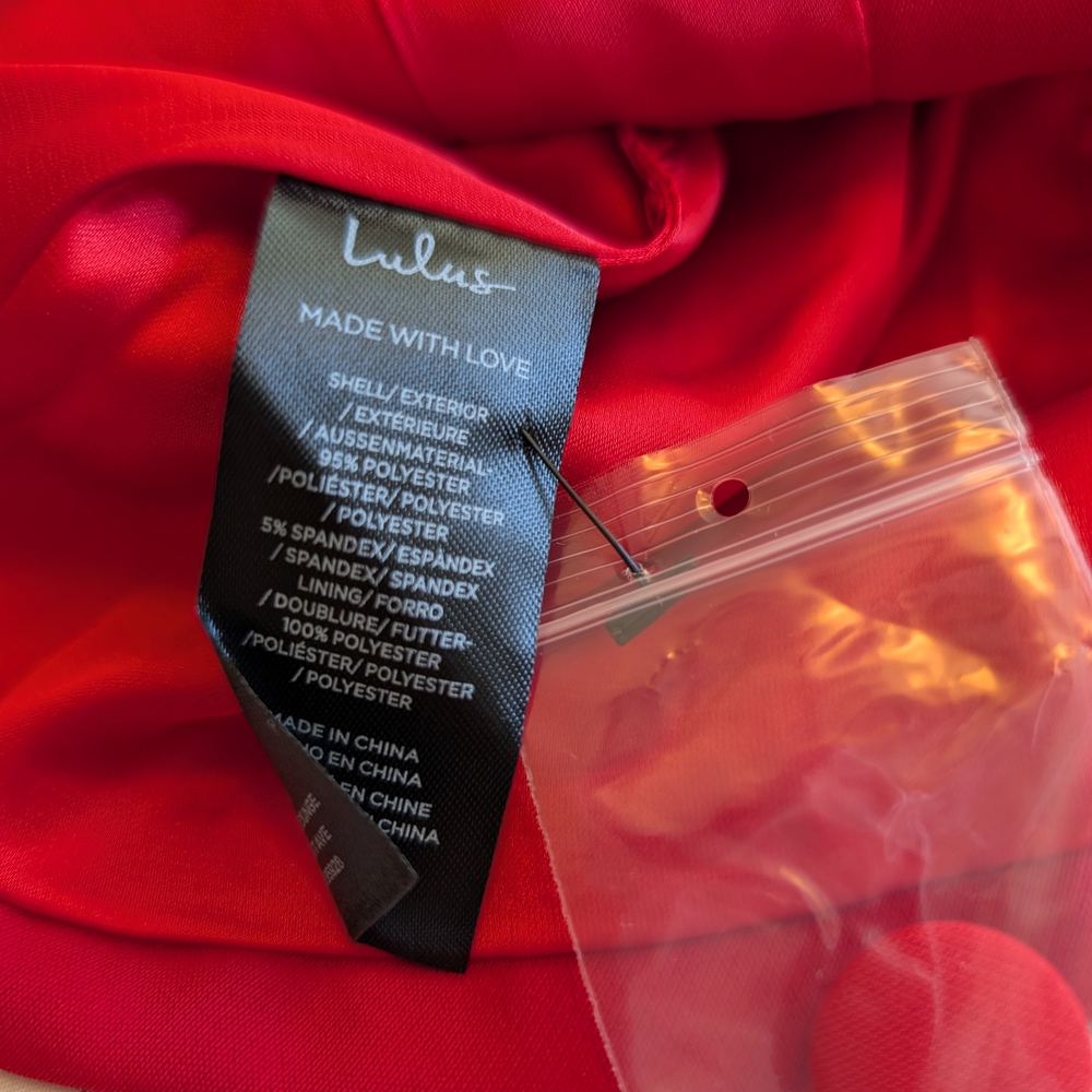 Lulus Womens Small NWT Kylina Red Ponte Knit Strapless Top Bikercore Party - Picture 6 of 6